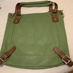 Nino Bossi Olive leather tote